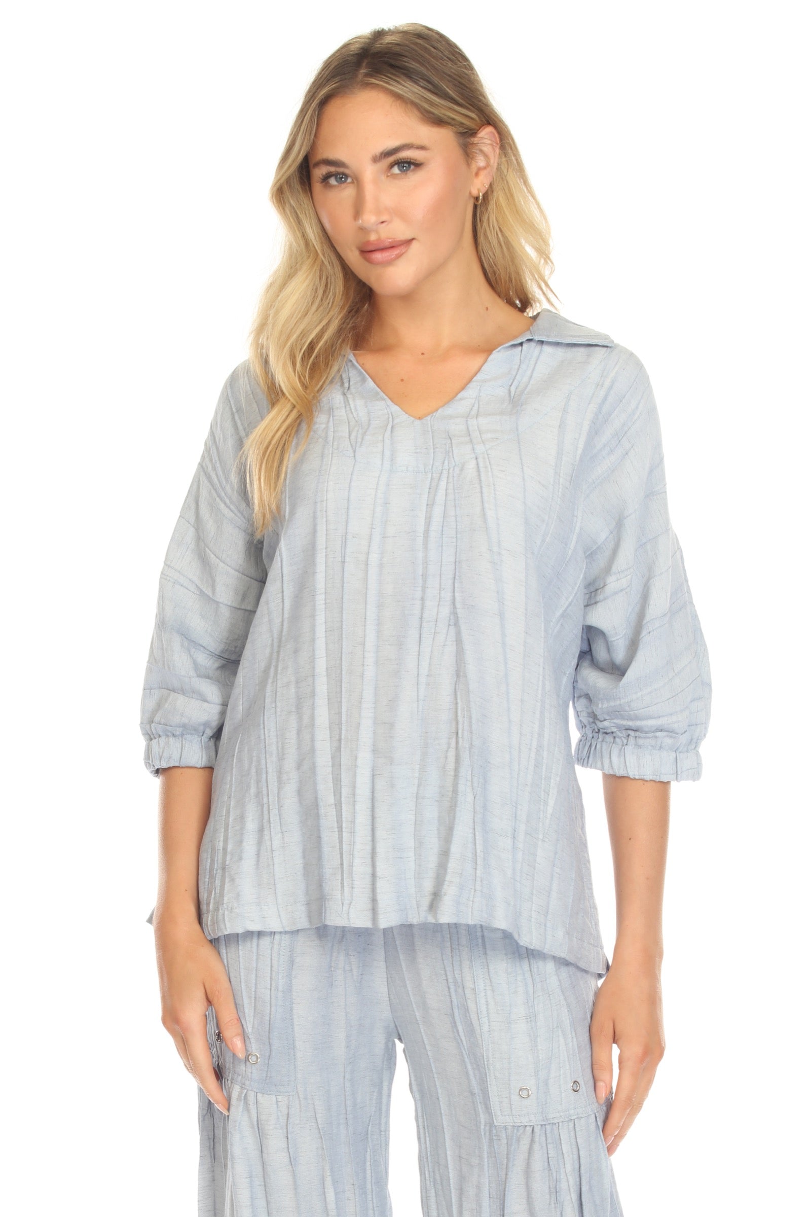 Pleated Linen Popover - CARINE