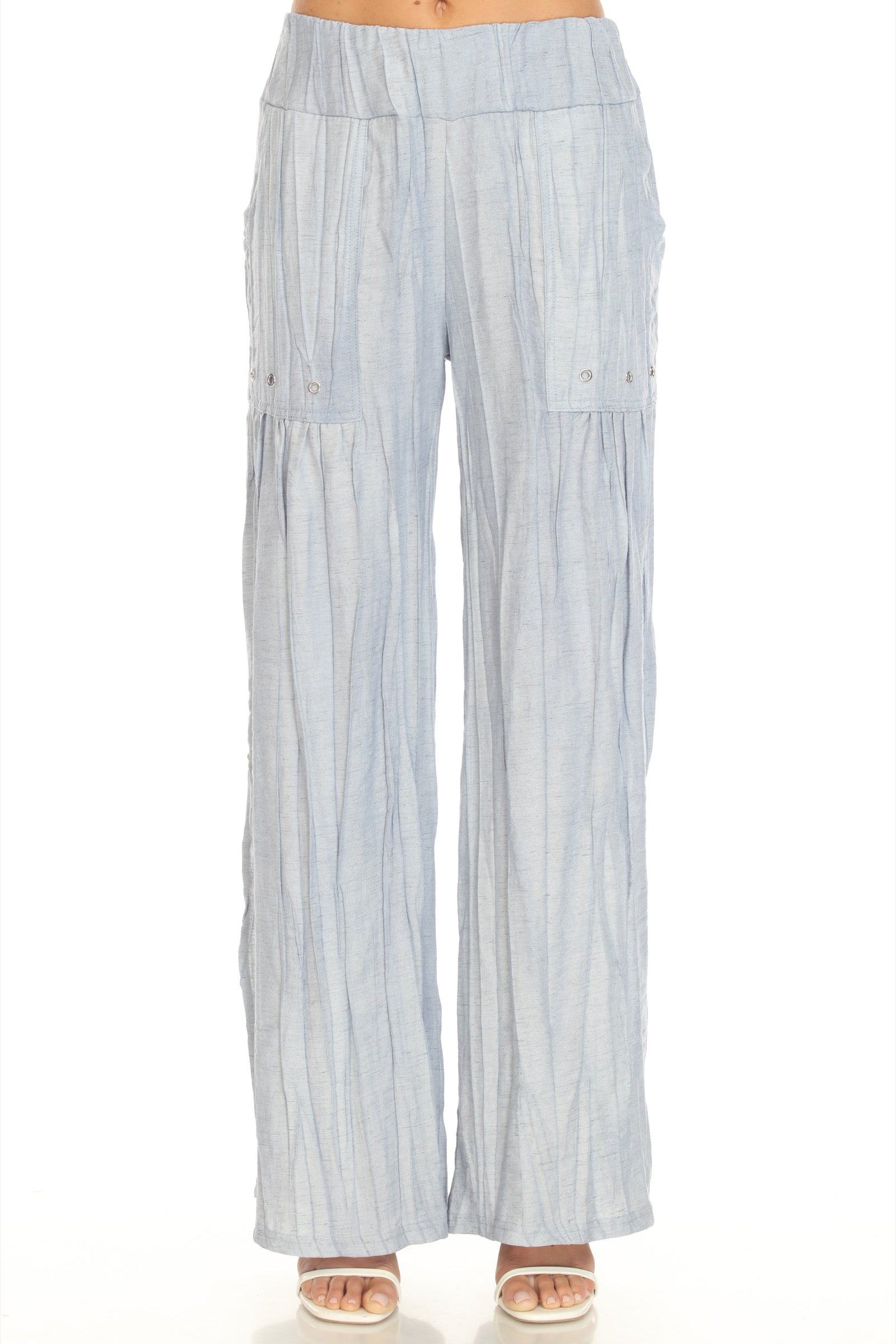 Pleated Linen Wide-Leg Pant - CARINE