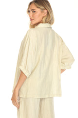 Pleated Linen Popover - CARINE