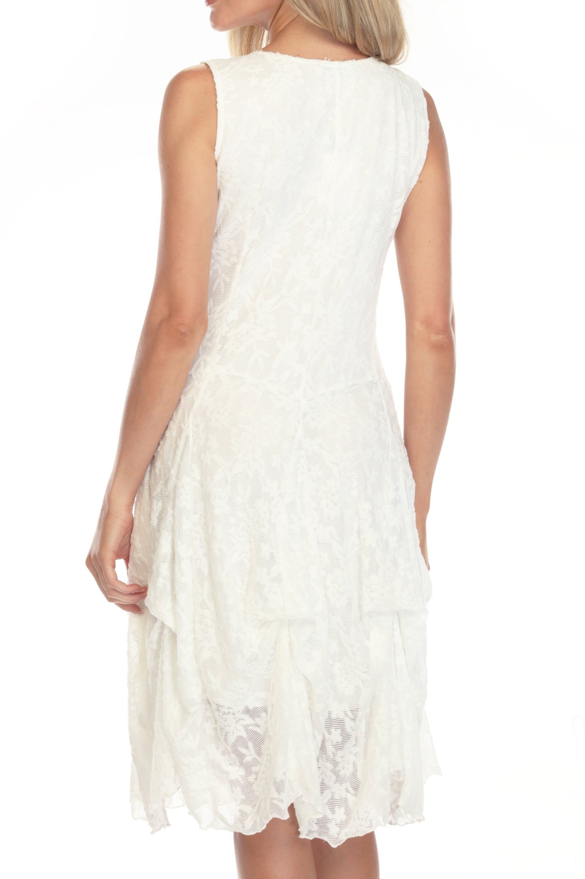 Sleeveless Textured Lace Dress - CARINE