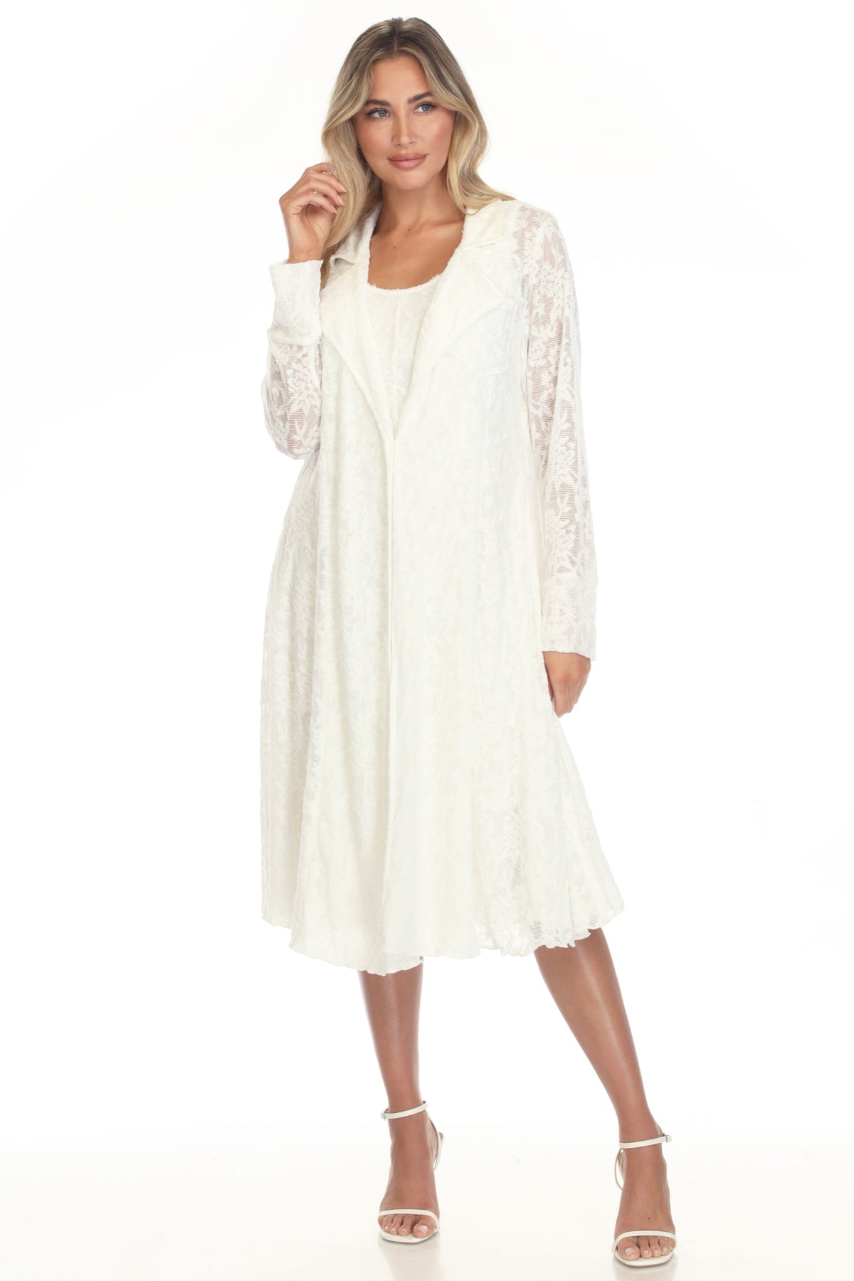 Sleeveless Textured Lace Dress - CARINE