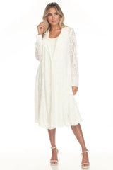 Sleeveless Textured Lace Dress - CARINE