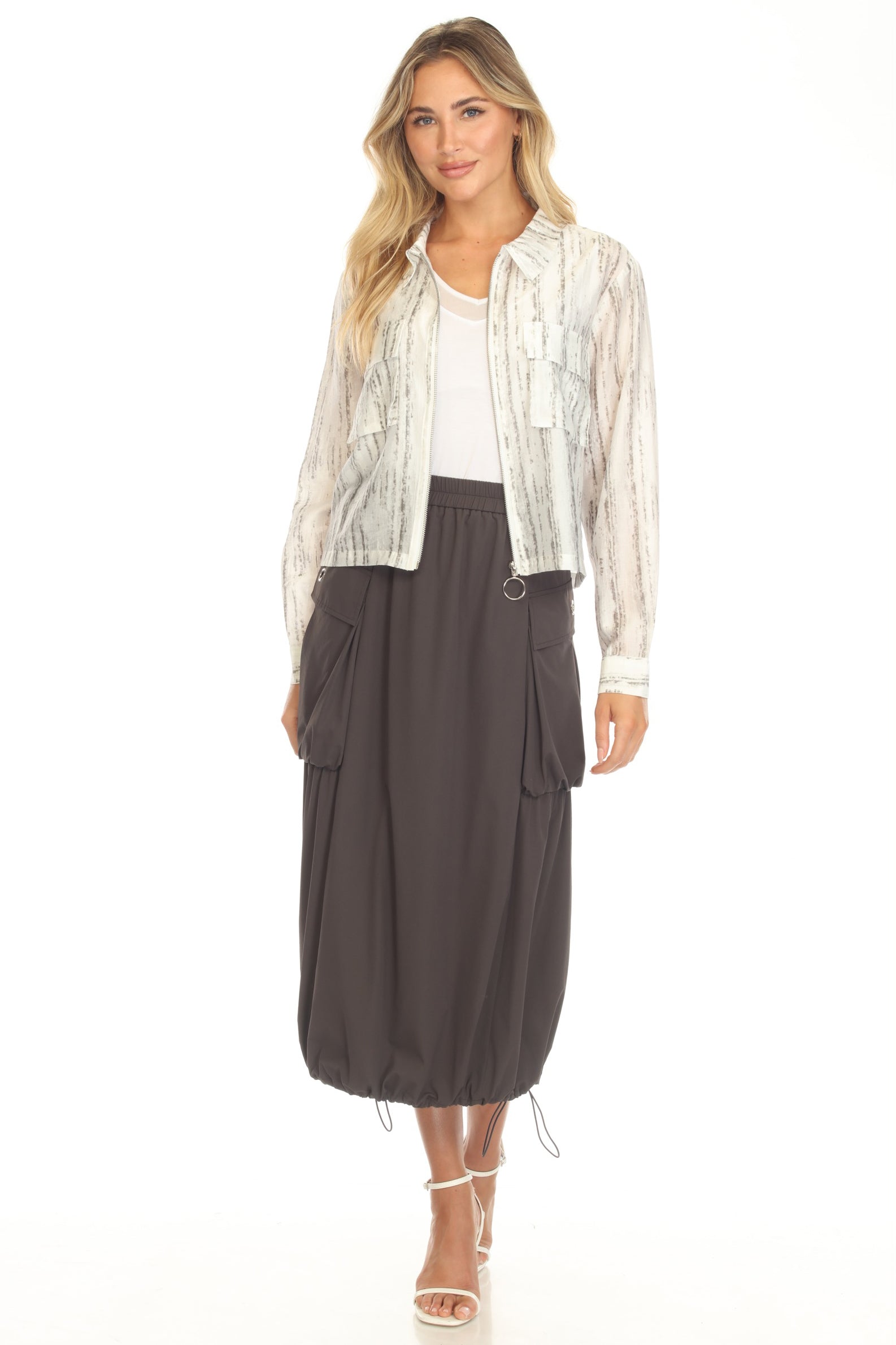 Lustre Stripe Utility Jacket - CARINE