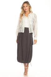Lustre Stripe Utility Jacket - CARINE
