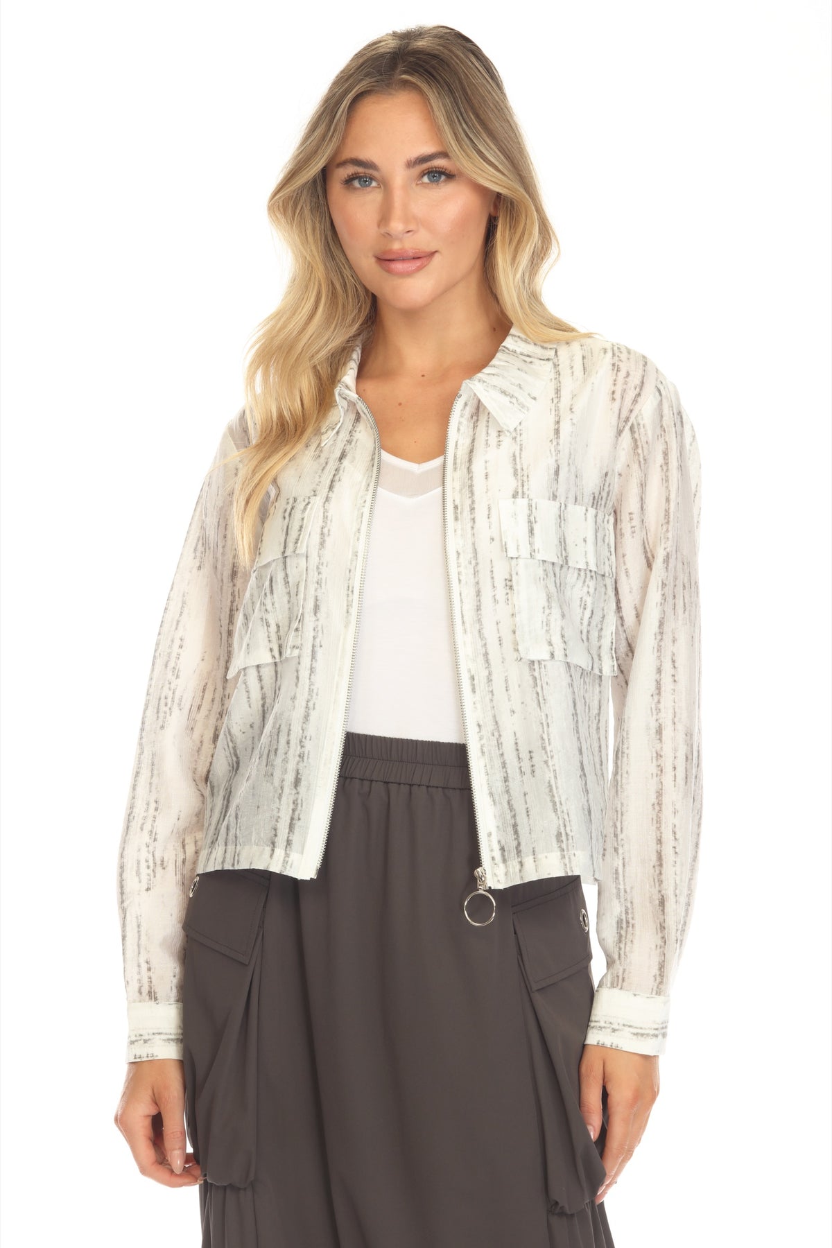 Lustre Stripe Utility Jacket - CARINE