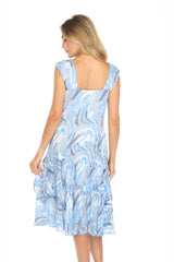 Paige Dress - Blue Marble - CARINE