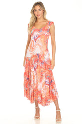 Priscilla Dress - Tangerine Swirl - CARINE
