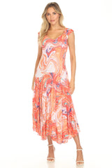 Priscilla Dress - Tangerine Swirl - CARINE