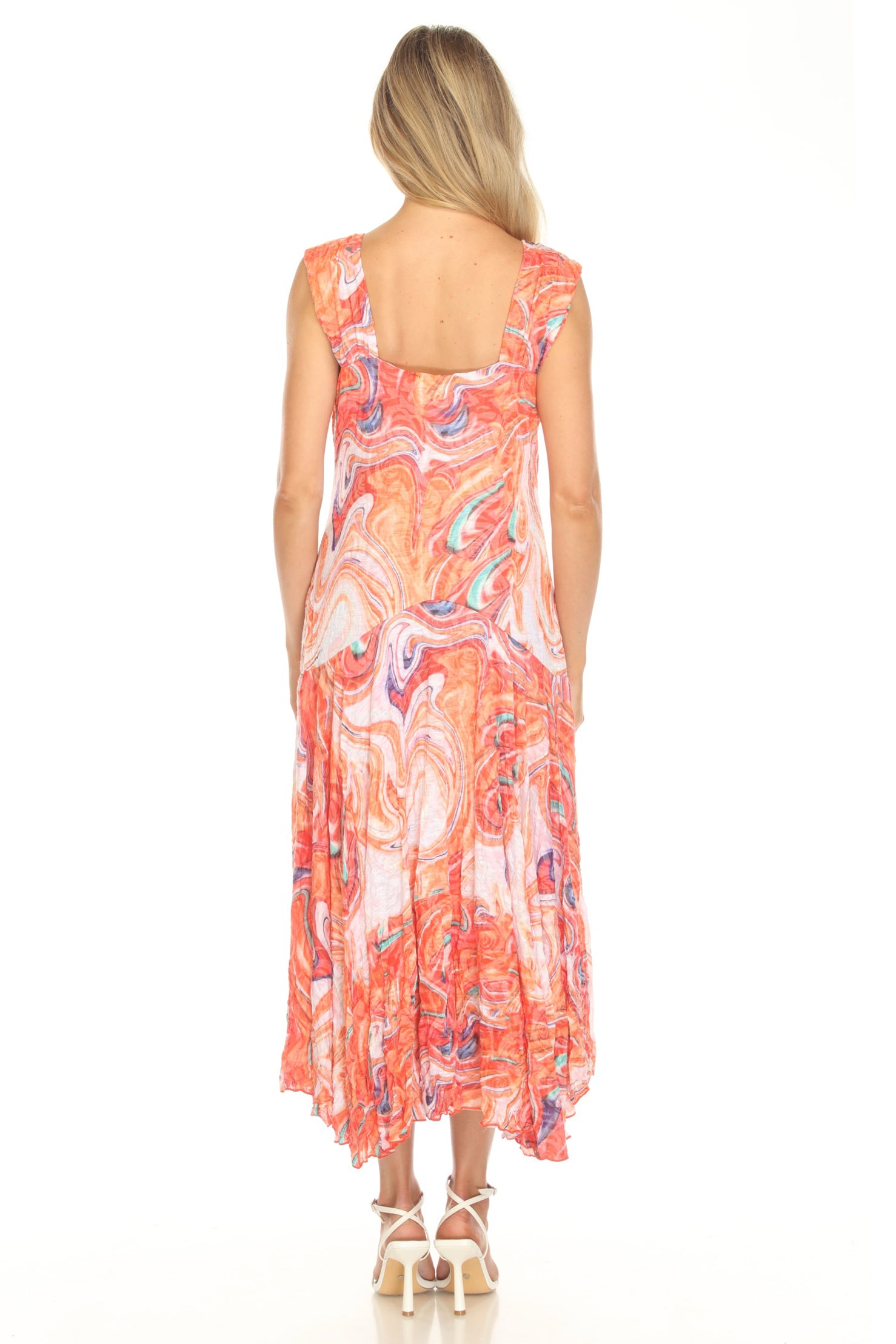 Priscilla Dress - Tangerine Swirl - CARINE