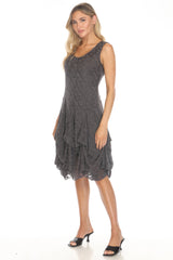Sleeveless Textured Lace Dress - CARINE