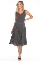 Sleeveless Textured Lace Dress - CARINE