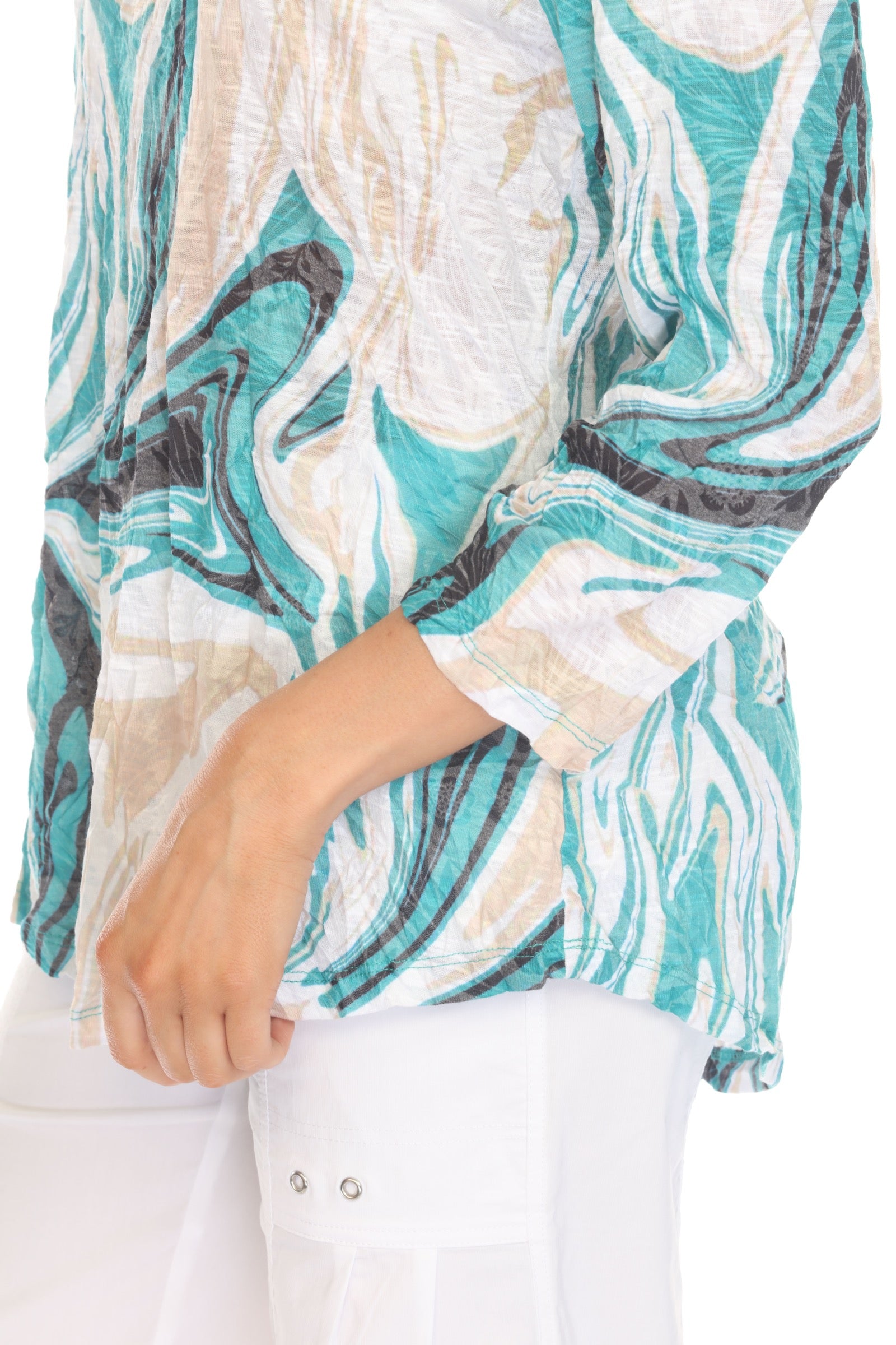 Round-Neck Top - Jade Stone - CARINE