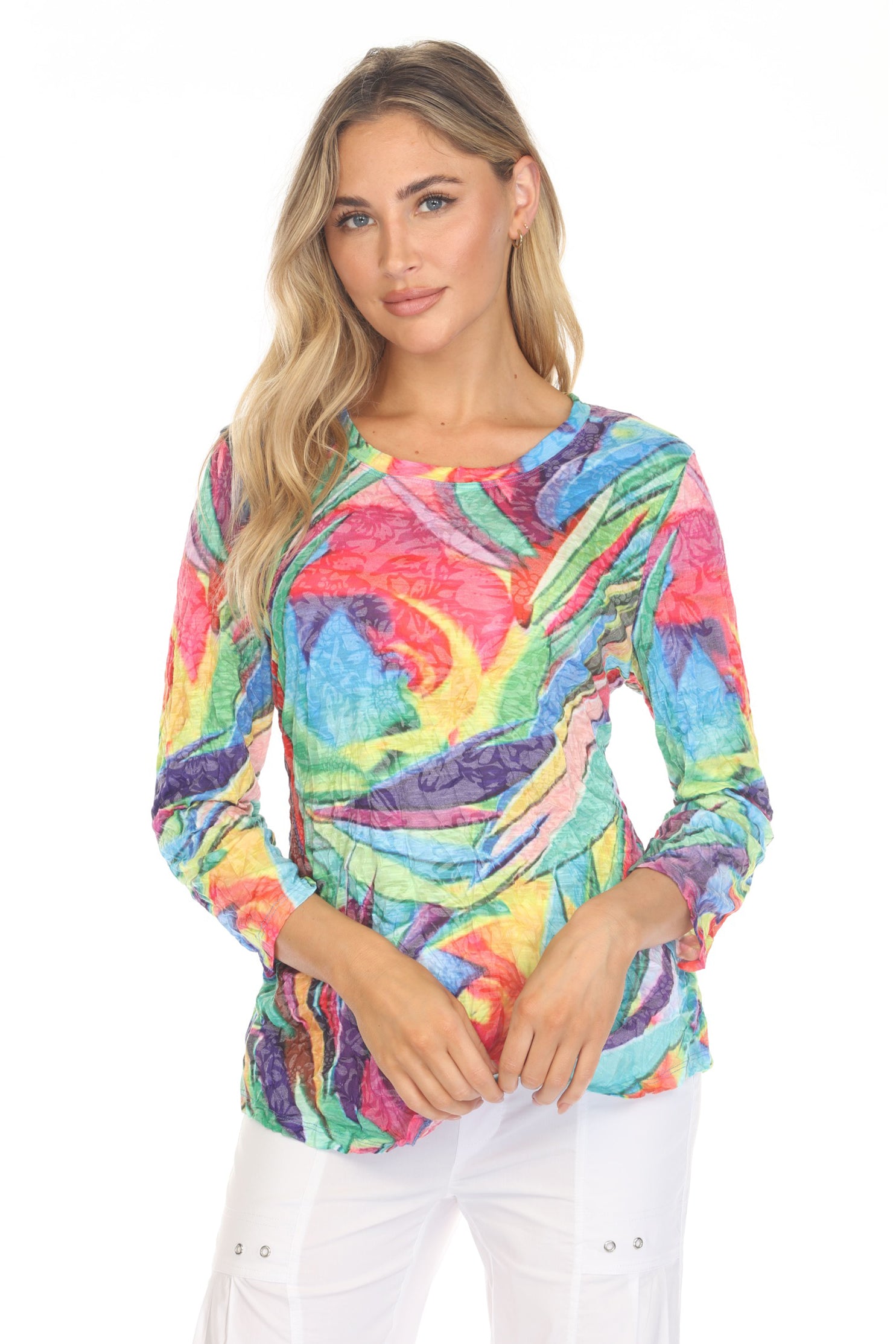Round-Neck Top - Vibrant Burst