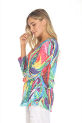Round-Neck Top - Vibrant Burst - CARINE