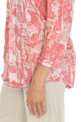 V-Neck Top - Coral Mosaic - CARINE
