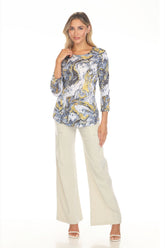 Round-Neck Top - Gold Leaf - CARINE