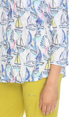 V-Neck Top - Sail Boats - CARINE