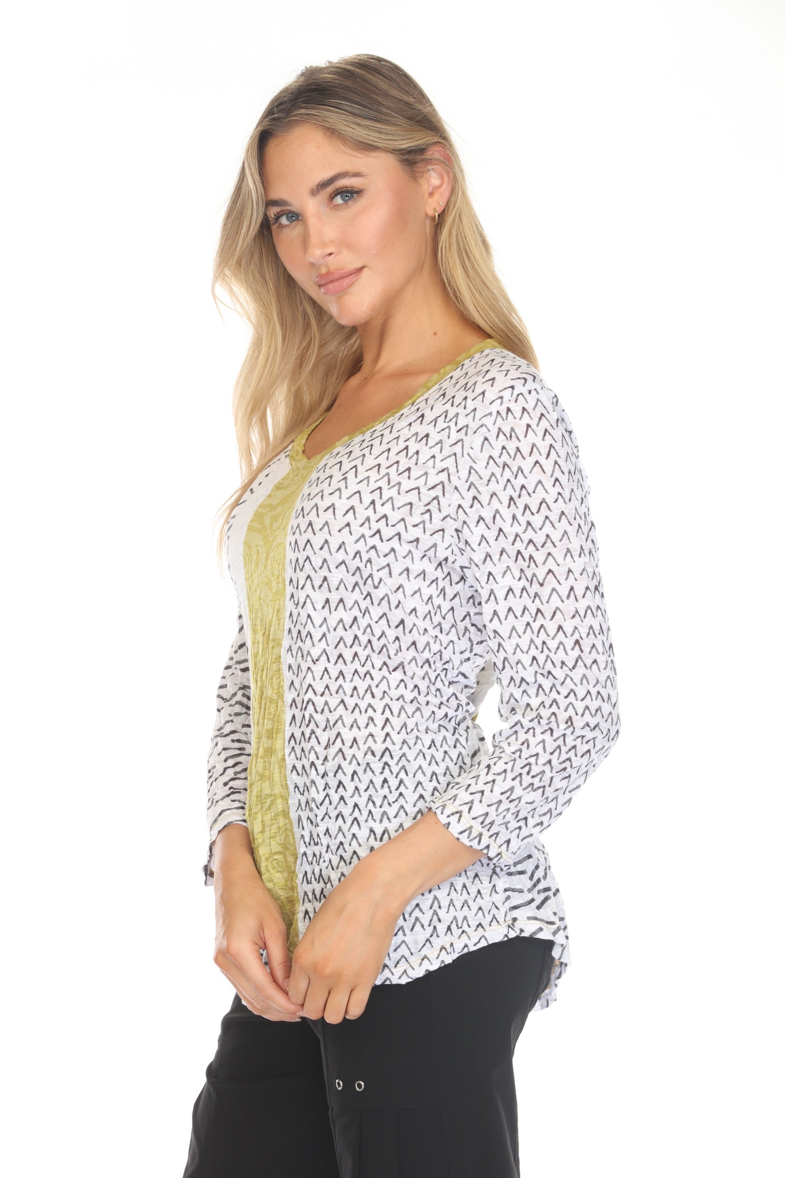 V-Neck Top - Mixed Dash - CARINE