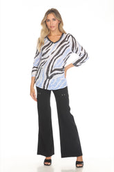 V-Neck Top - Zebra Frost - CARINE