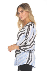 V-Neck Top - Zebra Frost - CARINE