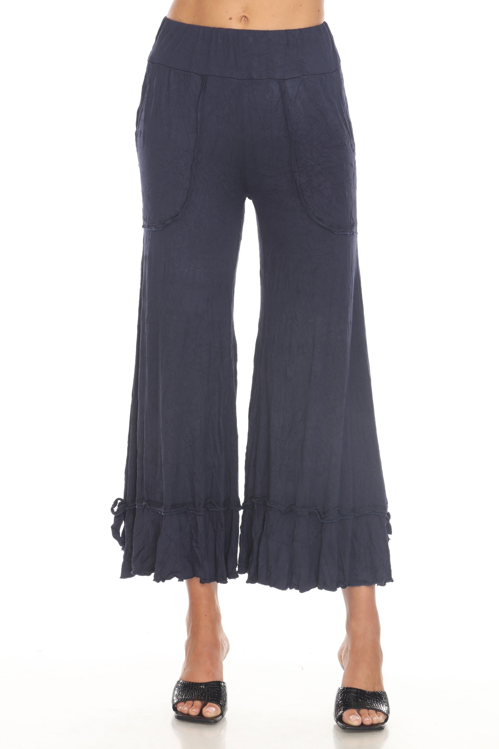 Ava Top and Patch Crop Pant Set - Navy - CARINE