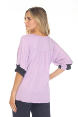 Tara Top and Patch Crop Pant Set - Navy - CARINE