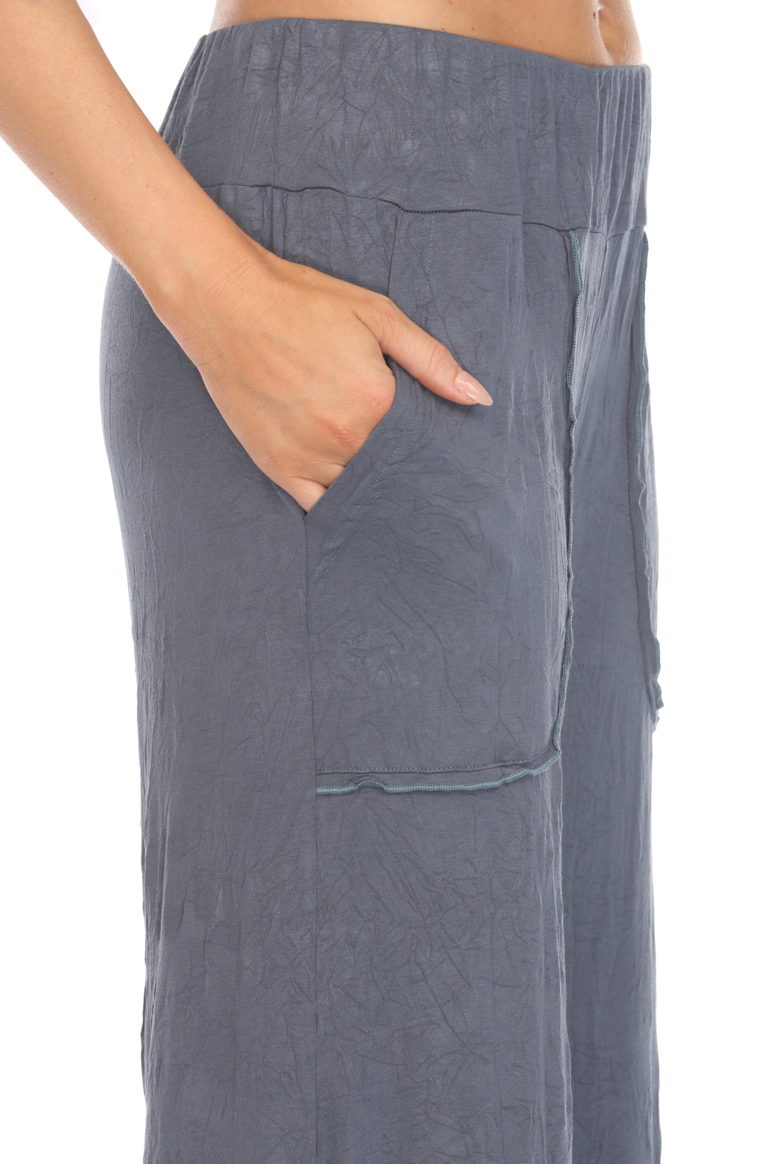 Ava Top and Patch Crop Pant Set - Slate - CARINE