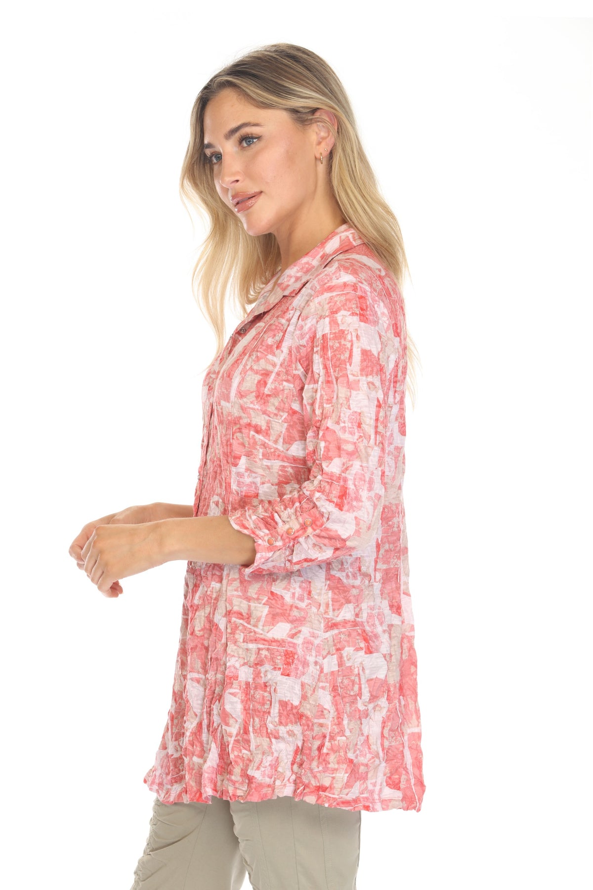 Selena Shirt - Coral Mosaic - CARINE