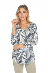 V-Neck Top - Forest Veil - CARINE