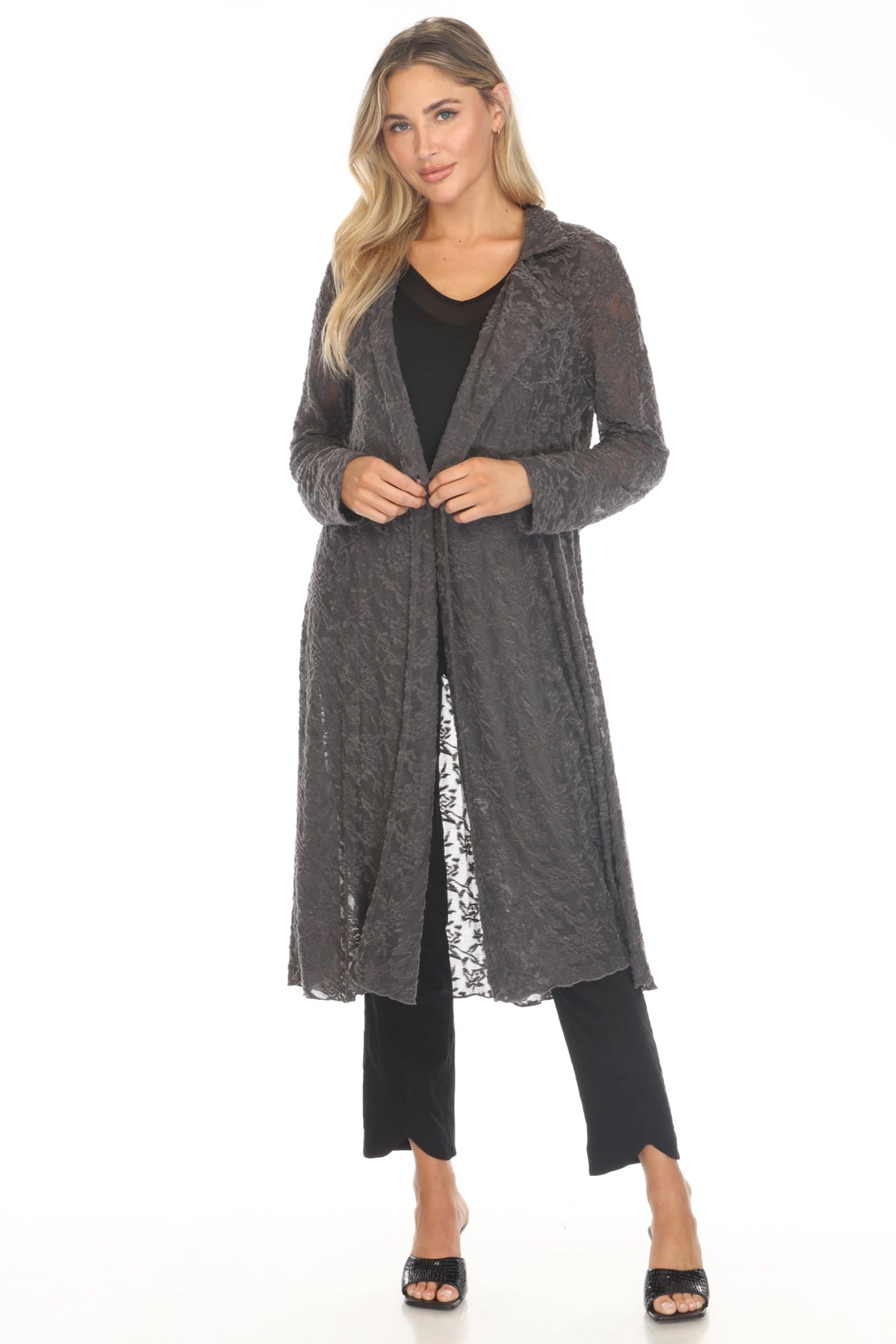 Textured Lace Duster Jacket - CARINE