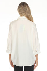 Grommet Split Collar Top - CARINE