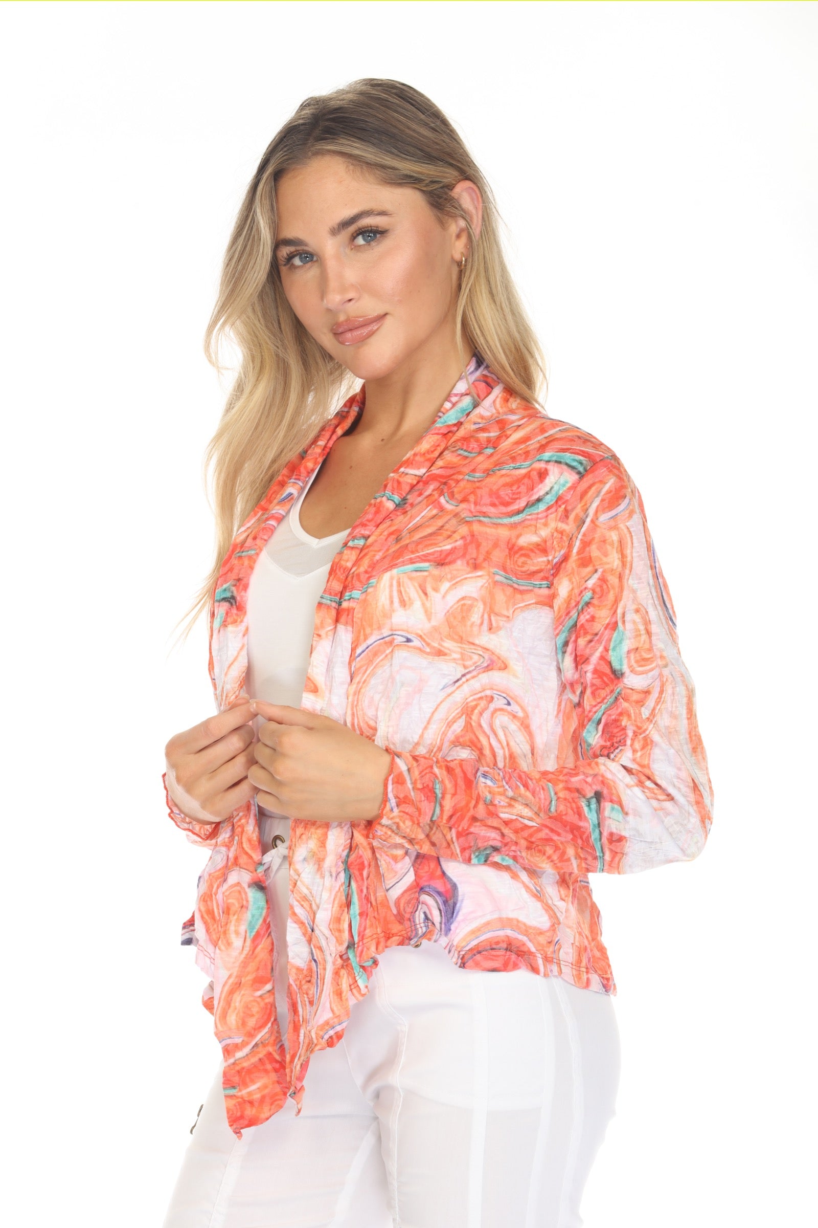 Claire Cardigan - Tangerine Swirl - CARINE
