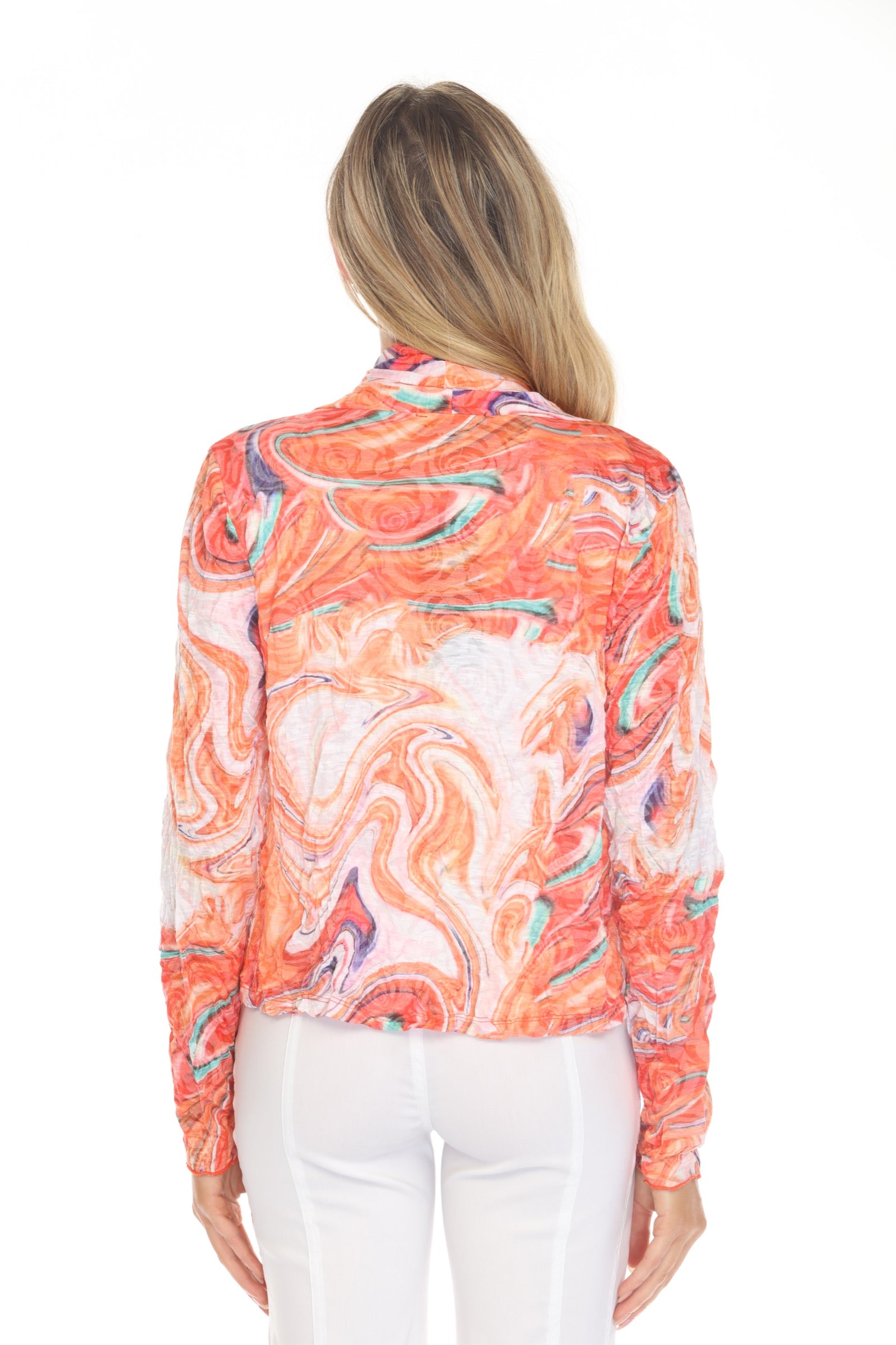 Claire Cardigan - Tangerine Swirl - CARINE