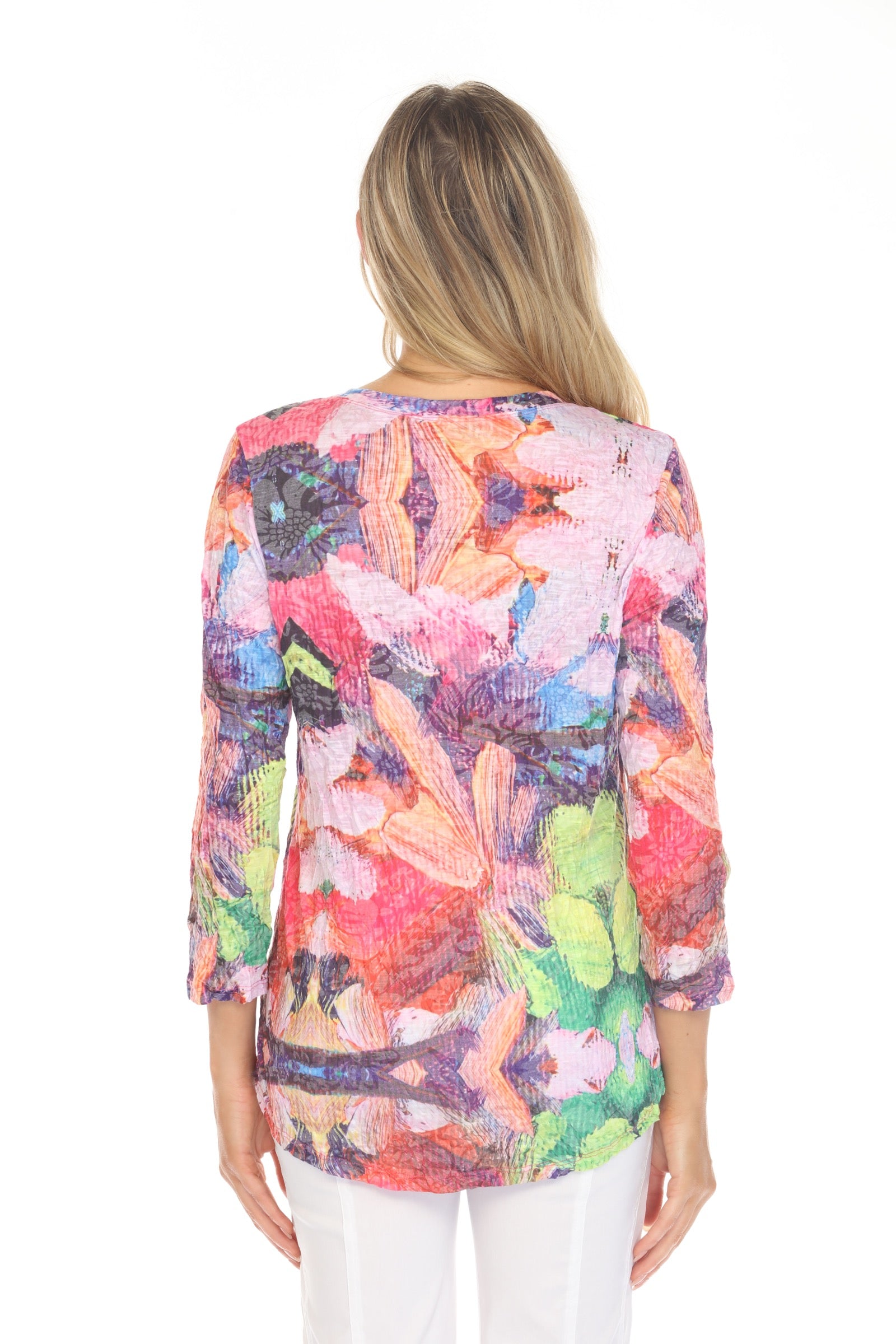 V-Neck Top - Vivid Garden - CARINE