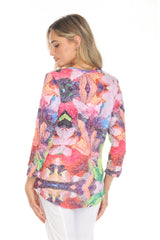 V-Neck Top - Vivid Garden - CARINE