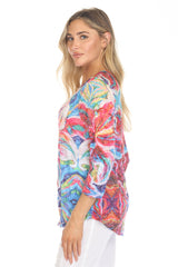 V-Neck Top - Radiant Lily - CARINE