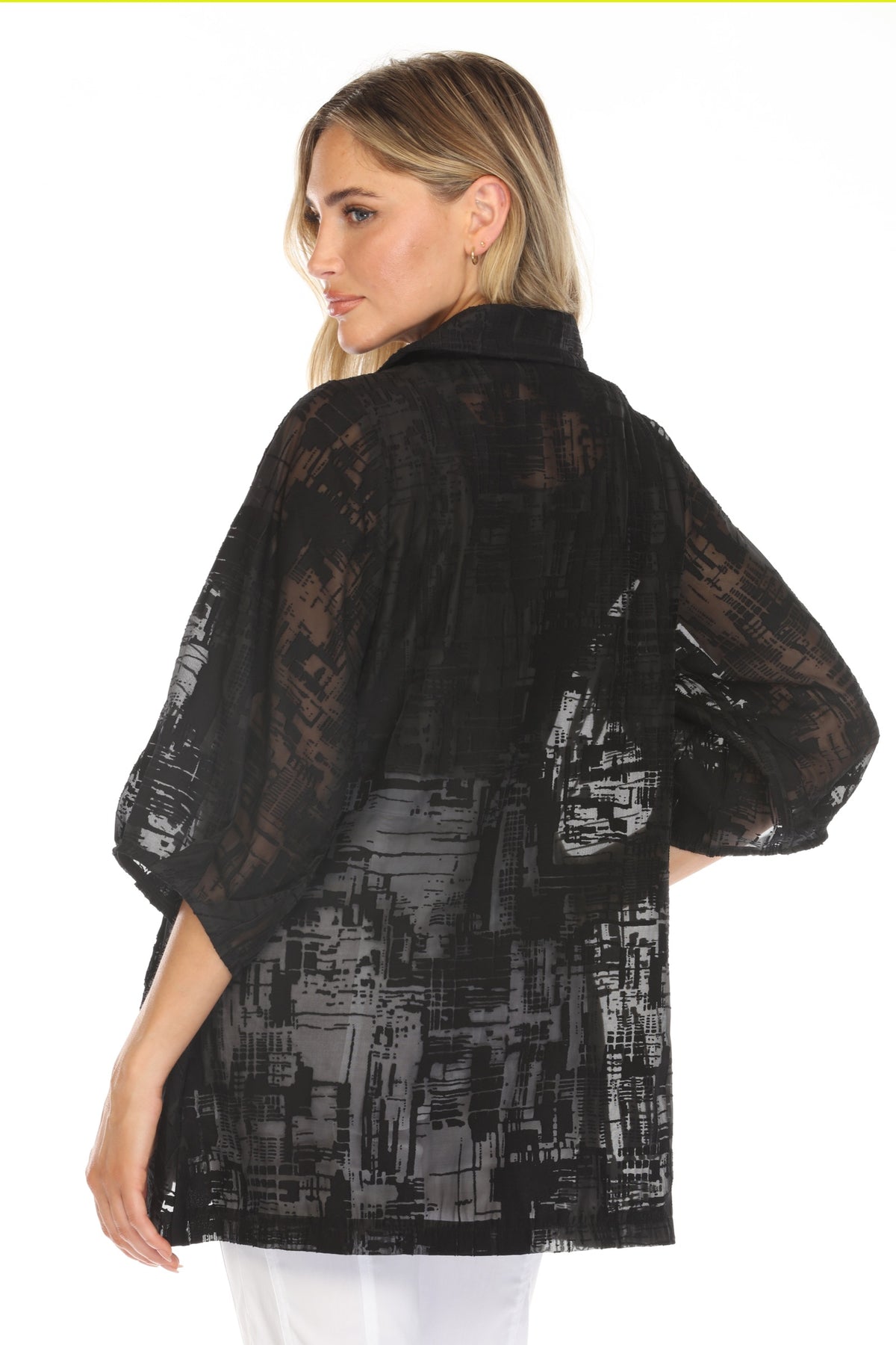 Sheer Textured Button Jacket - CARINE