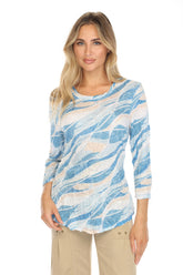 Round-Neck Top - Tide Breeze - CARINE