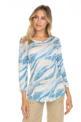 Round-Neck Top - Tide Breeze - CARINE