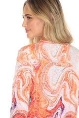 Round-Neck Top - Tangerine Swirl - CARINE