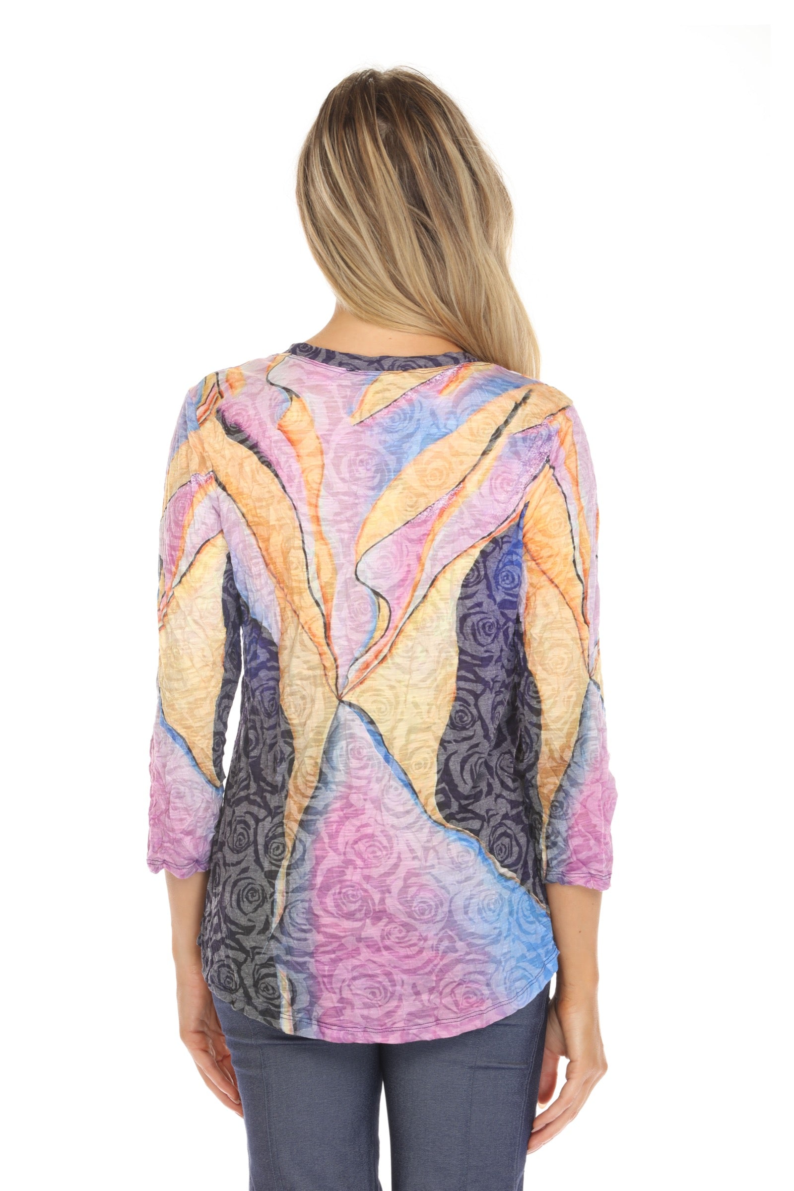 Round-Neck Top - Mystic Bloom - CARINE