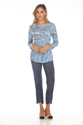 Round-Neck Top - Ocean Splash - CARINE