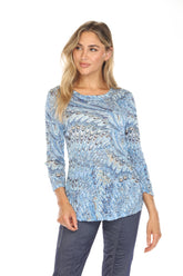 Round-Neck Top - Ocean Splash - CARINE