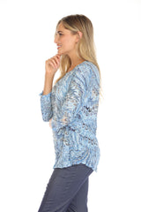 Round-Neck Top - Ocean Splash - CARINE