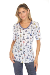 S/S V-Neck Top - Sailaway - CARINE