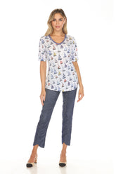 S/S V-Neck Top - Sailaway - CARINE