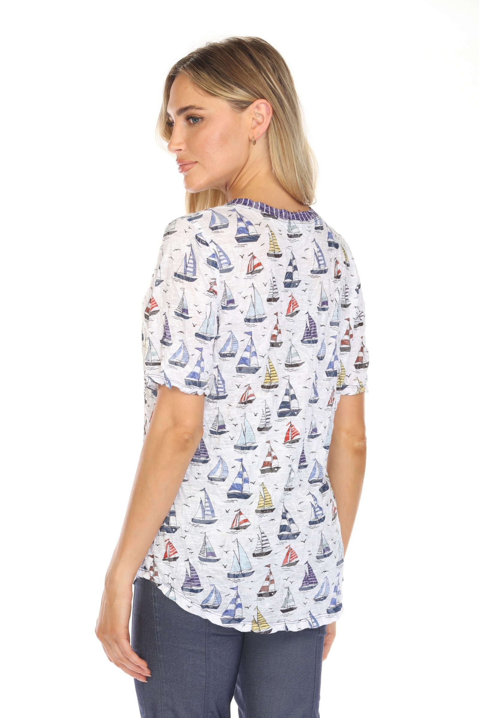 S/S V-Neck Top - Sailaway - CARINE