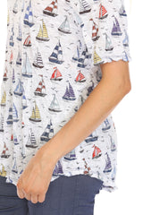 S/S V-Neck Top - Sailaway - CARINE