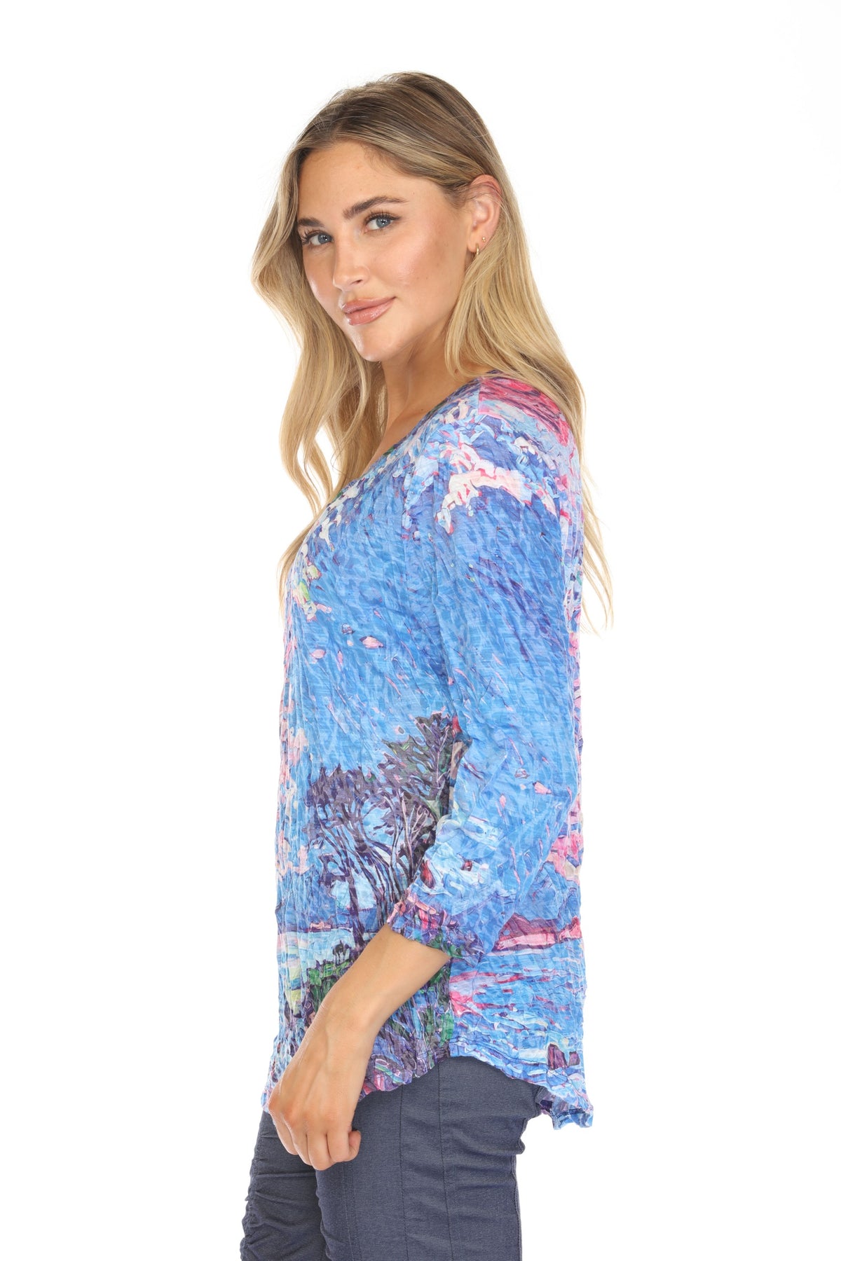 V-Neck Top - Coastal Glow - CARINE