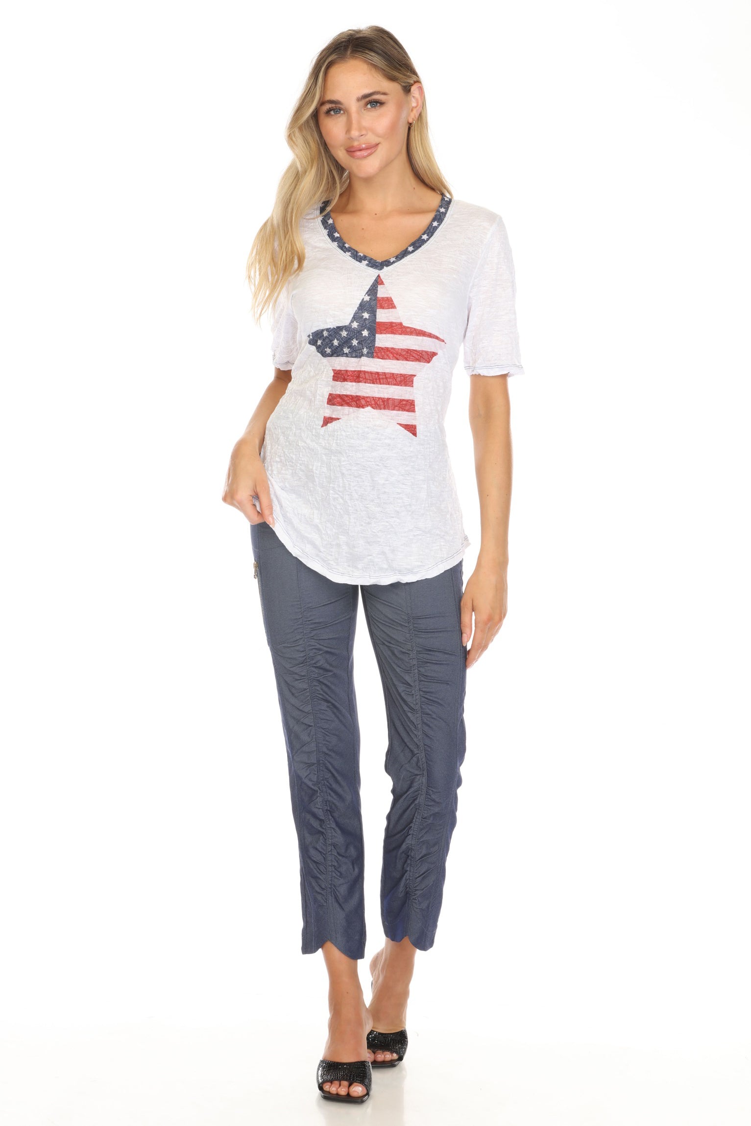 S/S V-Neck Top - American Star - CARINE
